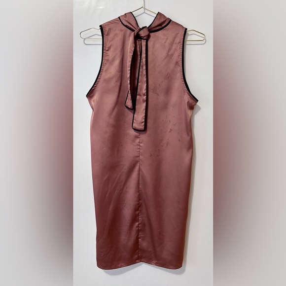 Dynamite| Dusty Rose/Rosewood Sleeveless Satin Halter Mini-Dress Sz M - Picture 3 of 5